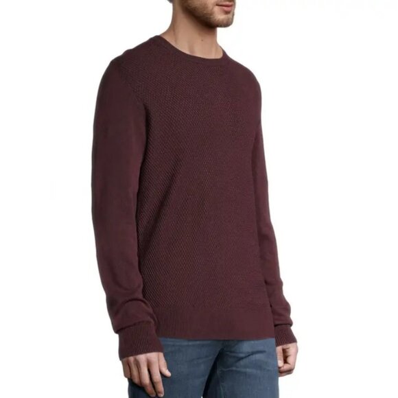 NEW Soul of London Burgundy Red Cable Knit Crew Neck Pullover Sweater Size Large - Picture 2 of 12